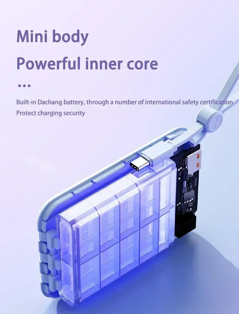VIVO 500000mAh Power Bank – Built-in 4 Cables Super Fast Charging Portable External Battery 2026