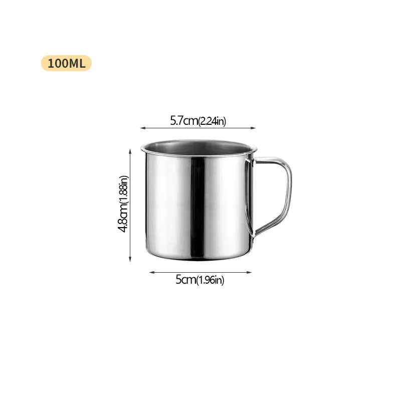 304 Stainless Steel Portable Coffee Mug – Compact Camping & Travel Cup, 50–400ml