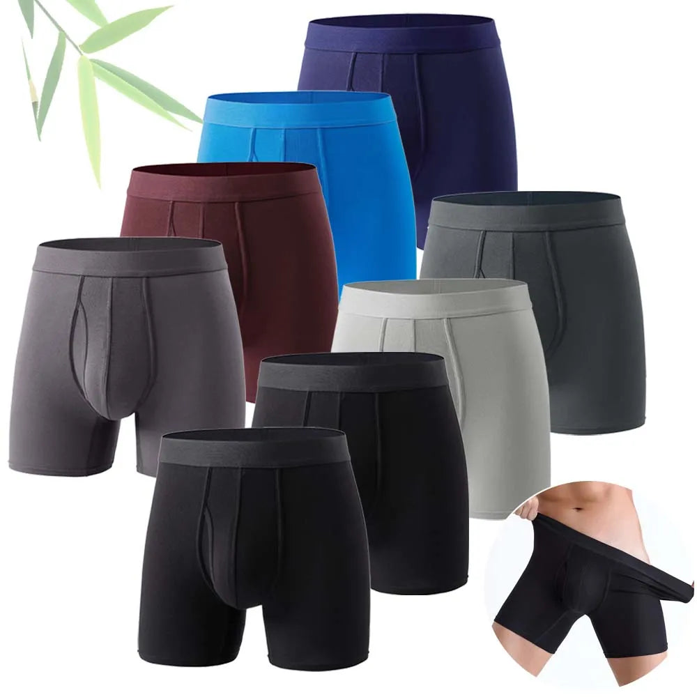 Men's Bamboo-Blend Long Boxer Briefs, 8-Pack