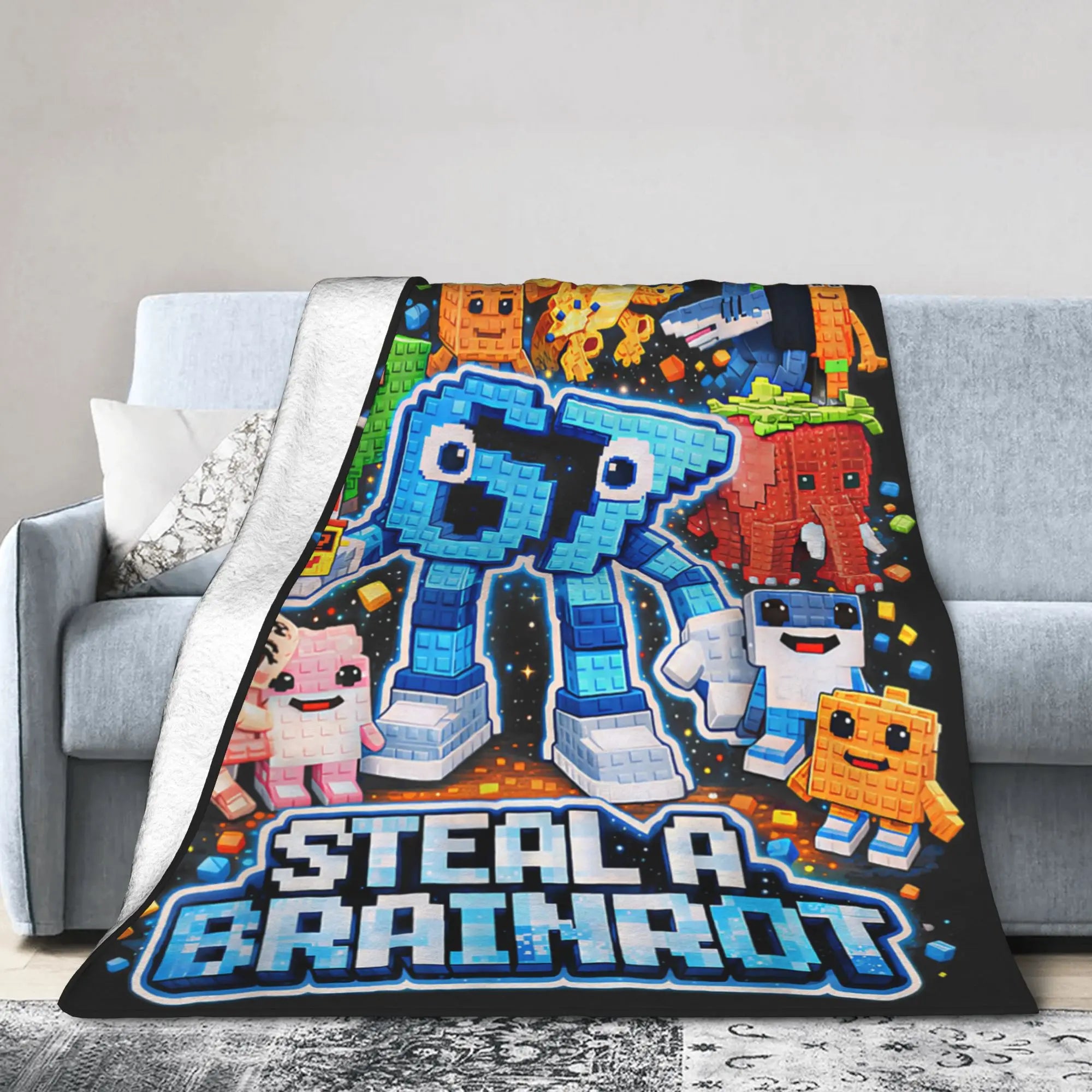 Brainrot Meme Flannel Blanket – Warm Novelty Throw for Bedroom, Sofa & Bed, Multiple Sizes