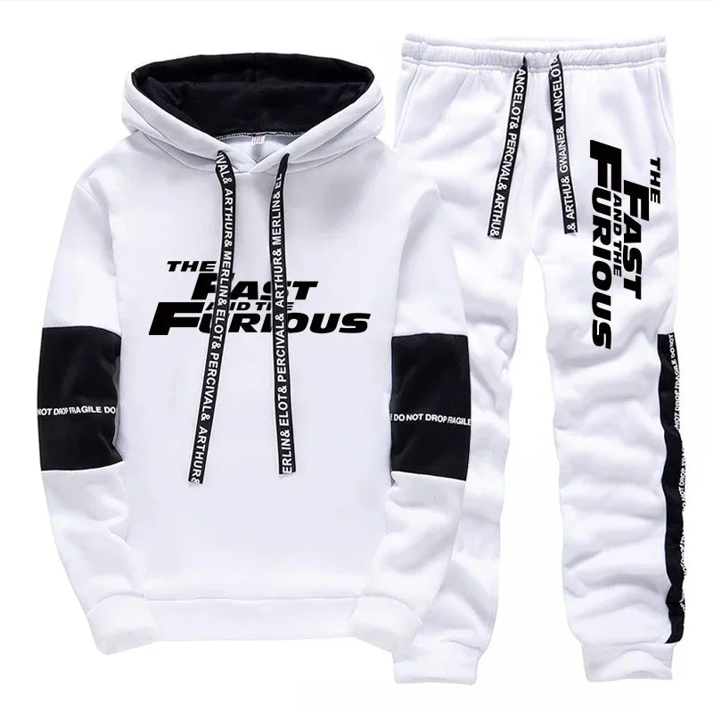 Men's Hooded Long Sleeve Sweatshirt & Sweatpants Set – Autumn Winter Casual Sport Comfortable Suit