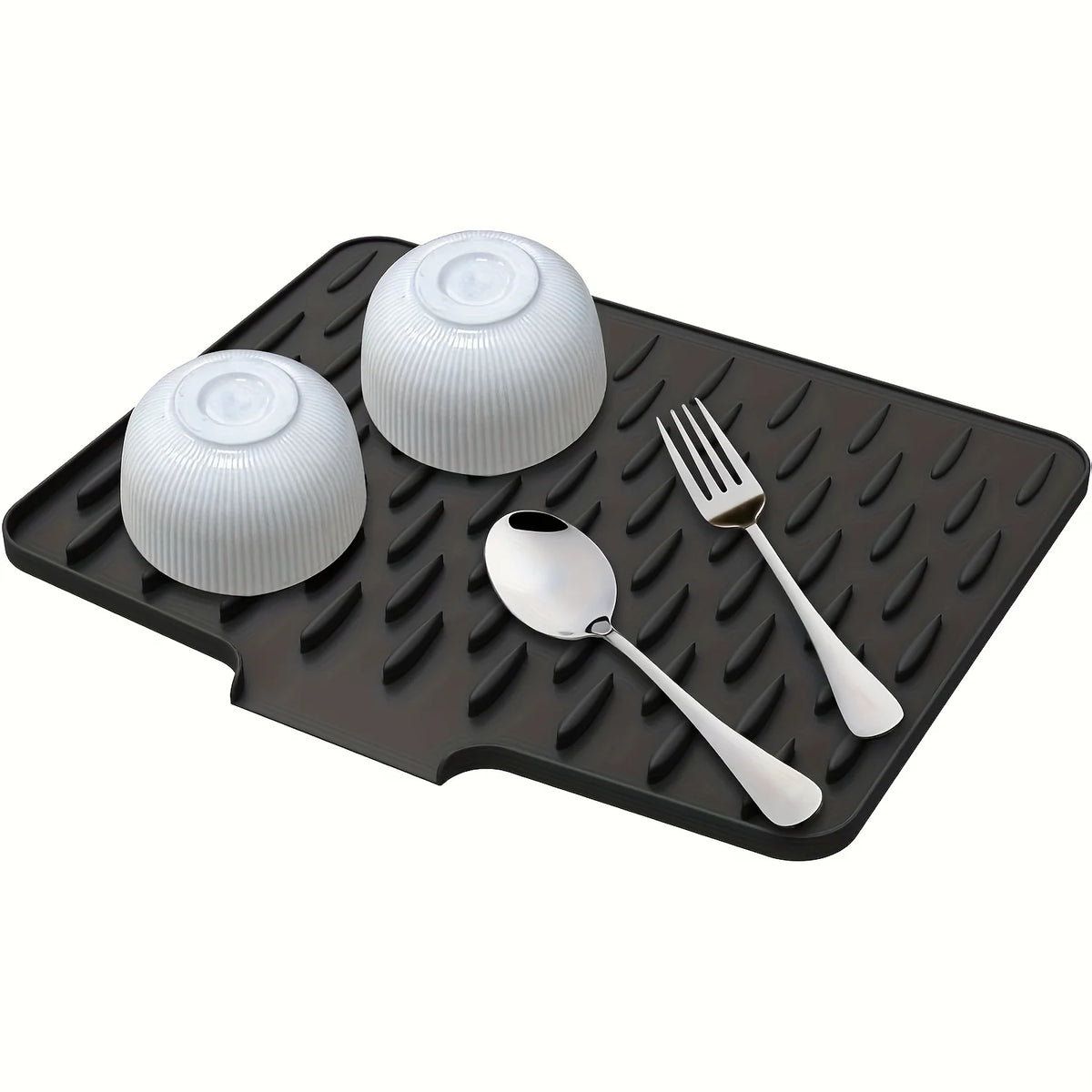 Silicone Drain Mat with Built-In Drainage – Large Rectangular Kitchen Countertop & Sink Mat