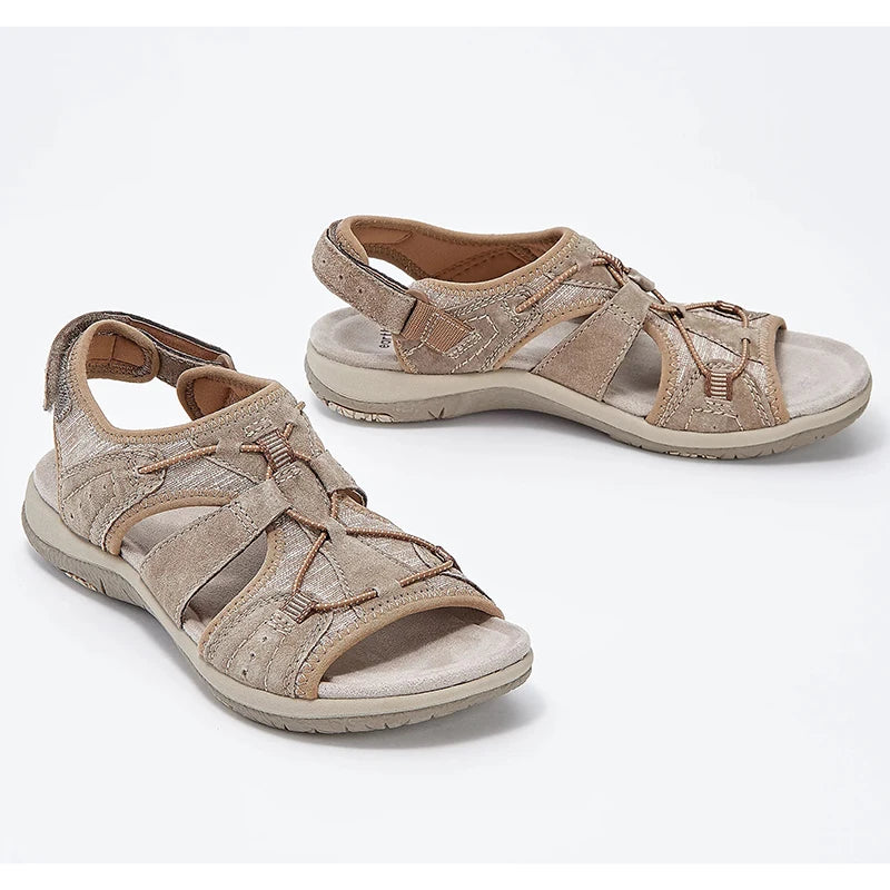 Women's Hollow-Out Adjustable Flat Sandals – Casual Beach Streetwear