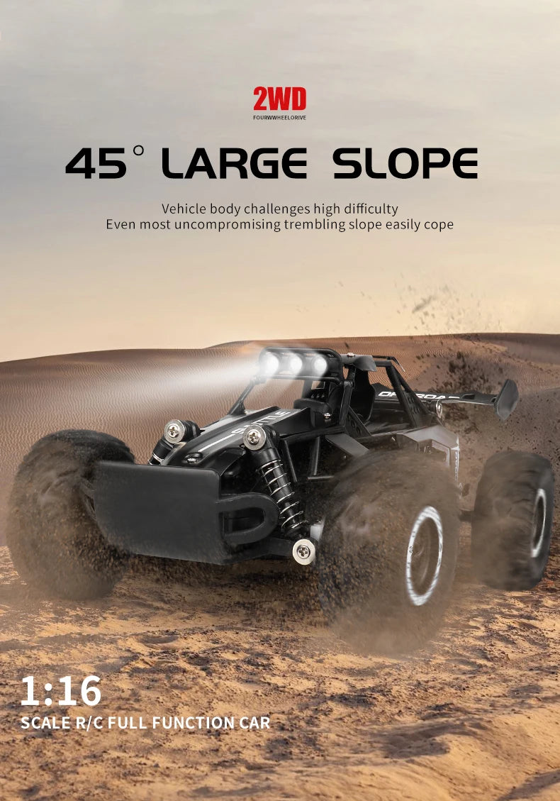 ZWN DK087 1:16 Scale 2WD RC Off-Road Climbing Car with LED Lights – Boys & Girls Gift