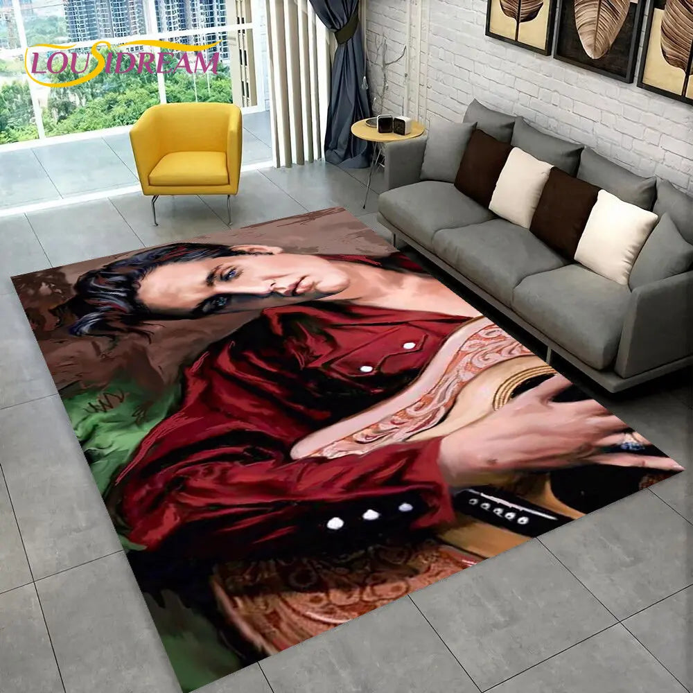 The King Elvis Presley Retro Area Rug,Carpet Rug for Living Room Bedroom Sofa Doormat Decoration,kids Play Non-slip Floor Mat 3D