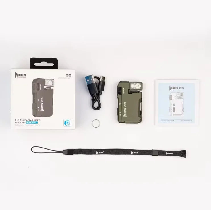 Wuben G5 Rechargeable EDC Pocket Flashlight – 400 Lumens, Dual Light Sources & RGB Light
