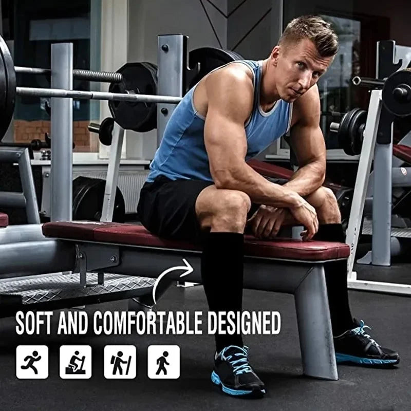 Knee High Compression Socks 20-30mmHg – 3 Pairs for Diabetes, Varicose Veins, Edema, Nurse & Running