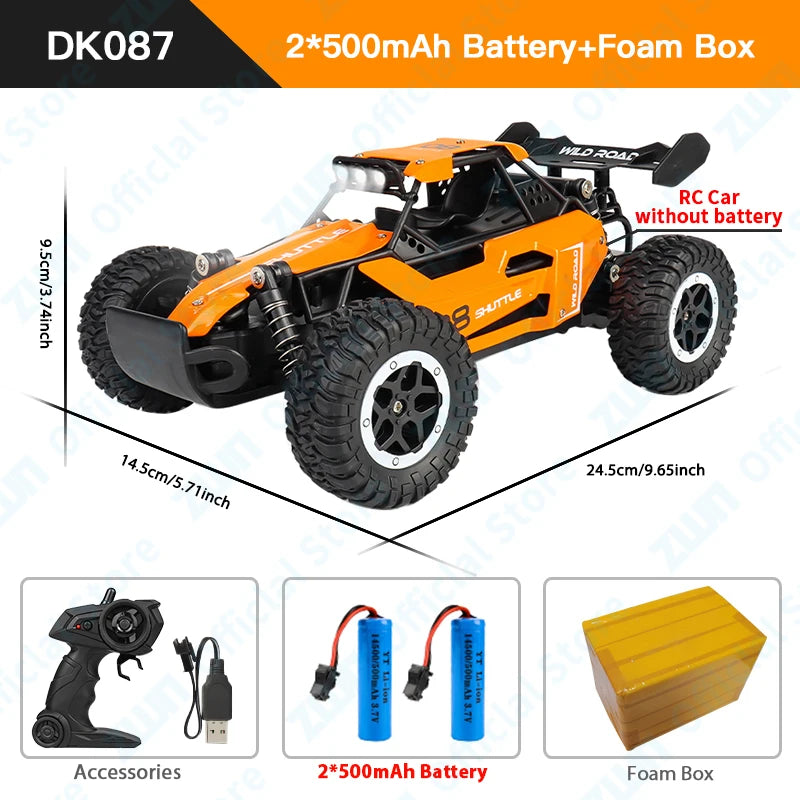 ZWN 1:16 / 1:20 Scale 2WD RC Off-Road Climbing Car with LED Light – Outdoor Kids Gift