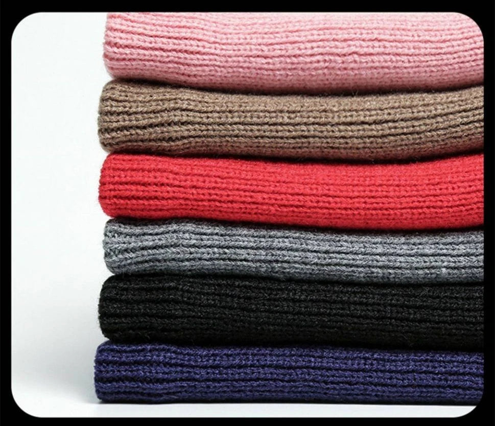 Knitted Winter Neck Warmer Scarf — Thick Fleece-Lined Unisex Face Cover