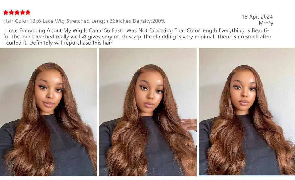 46 Inch Chocolate Brown Body Wave Lace Front Wig | 200 Density 13x4 13x6 HD Lace Pre-Plucked Brazilian Human Hair
