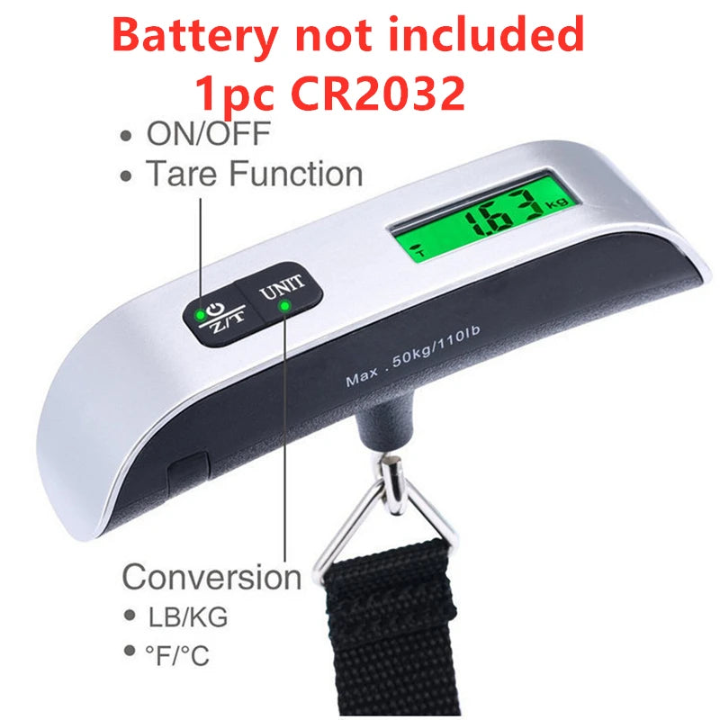 Portable Digital Luggage Scale – 110 lbs LCD Baggage Checker
