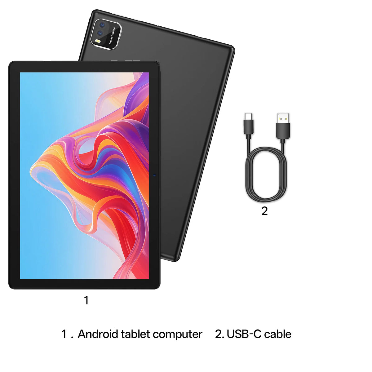 BAKEN 10" Android 16 Tablet – 12GB RAM, 64GB, Wi-Fi, Dual Camera, Case & Keyboard Options
