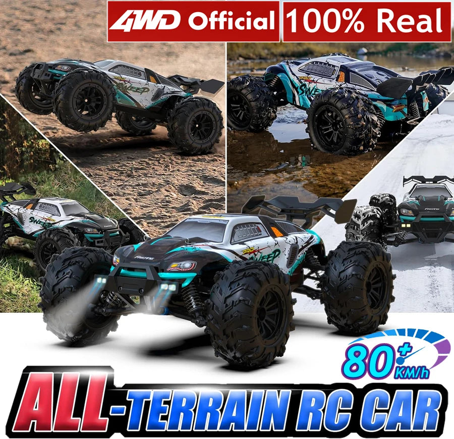 4WD 1:16 Scale High Speed Brushless RC Car – 50 or 80KM/H Off-Road Drift Racing Buggy Truck