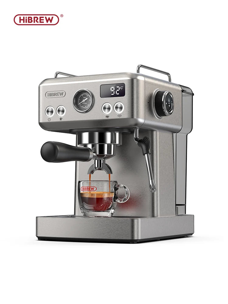 HiBREW H10A 20-Bar Semi-Automatic Espresso Machine | 58mm Portafilter, Temperature Control, Stainless Steel