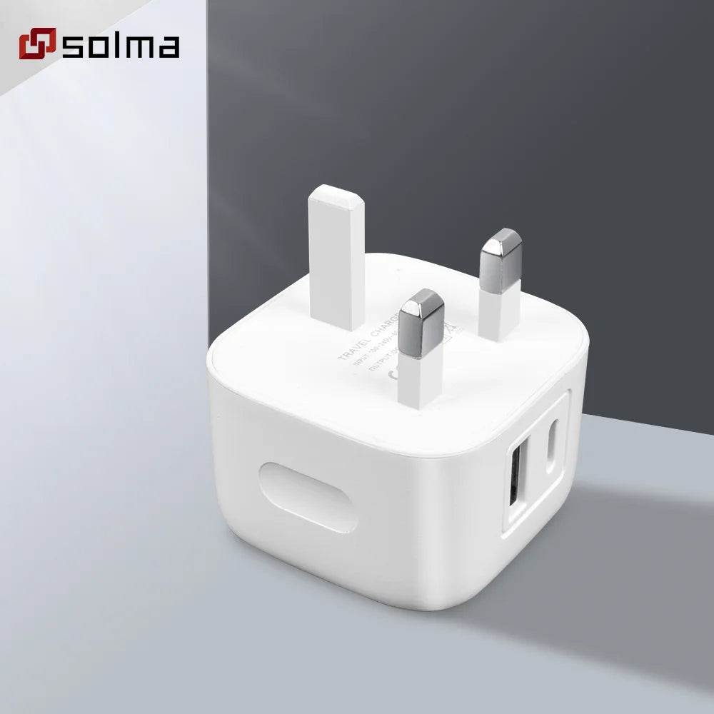 Dual-Port PD + USB-A Wall Charger — Fast Charging for Two Devices Simultaneously