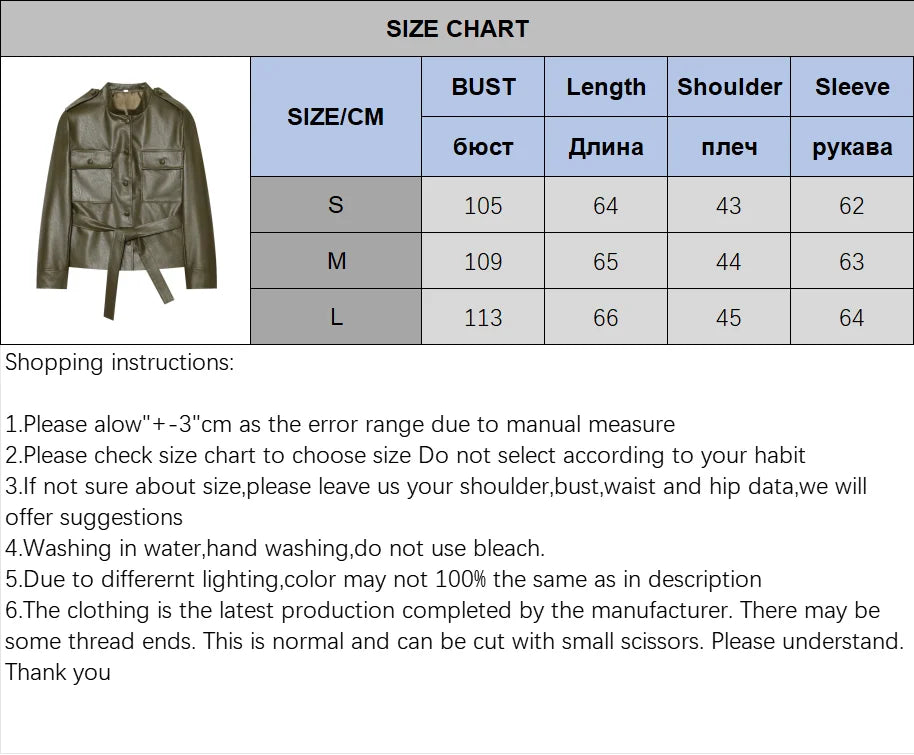 Women's Belted Jacket – Stand Collar Button Front
