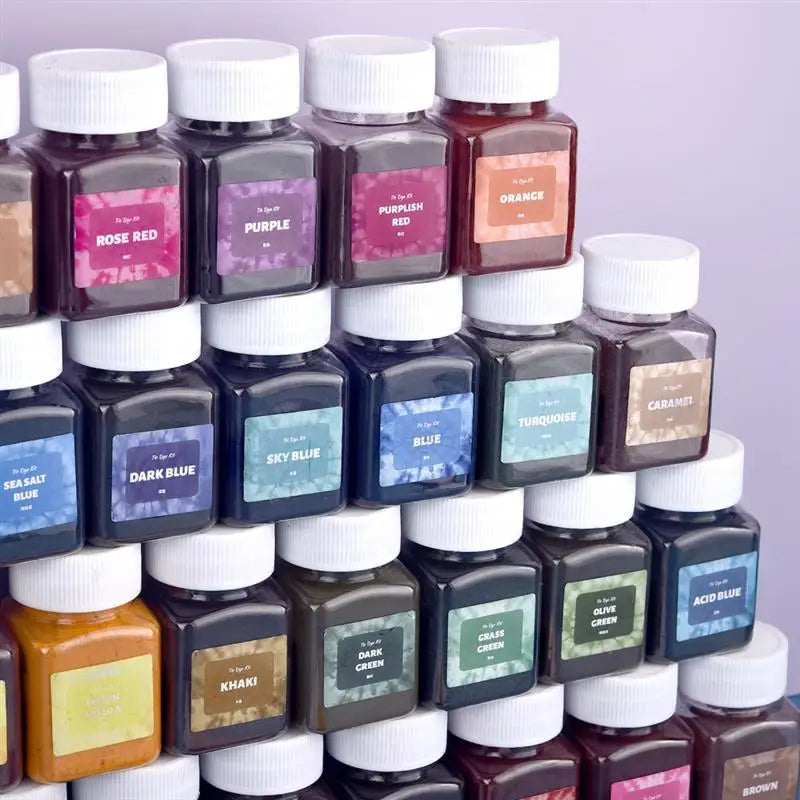 Transform Any Fabric with Color — Tie Dye Powder | 50ml Bottle, 27 Colors, Cotton & Nylon, No-Cook Formula