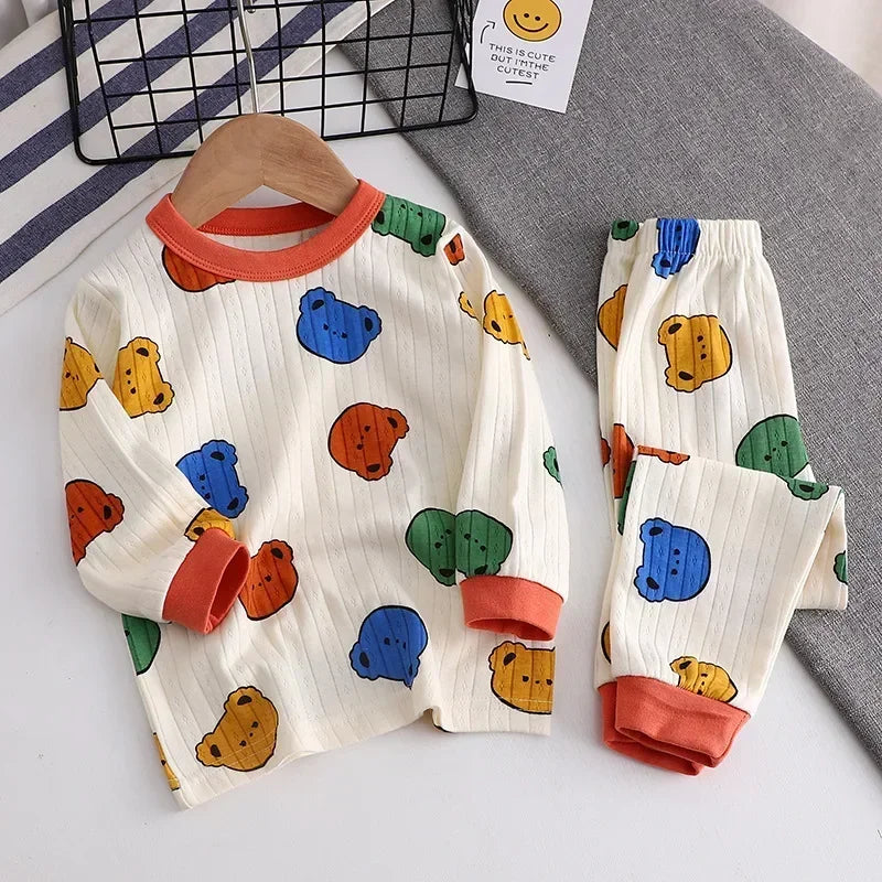 Kids' Long Sleeve Cartoon Pajamas | Lightweight Comfortable Fabric Sleepwear Outfit