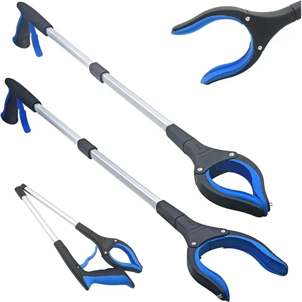 80cm Foldable Grabber Reacher Tool — 360° Rotating Trash Picker & Gripper Extender