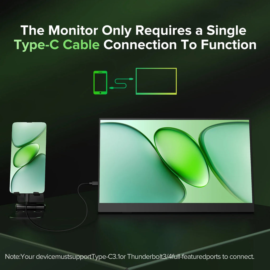 15.6-Inch Portable Monitor – Full HD IPS & Adjustable Stand