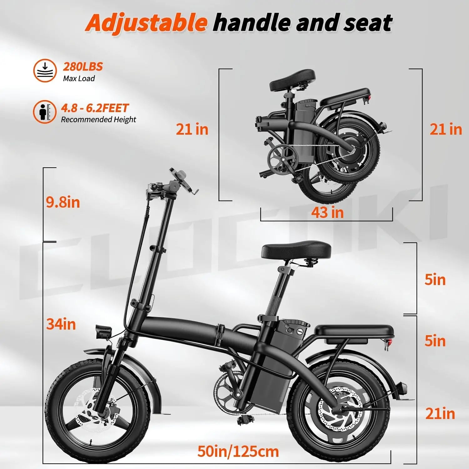 550W Folding Electric Bike — 48V 25MPH 35-Mile Range