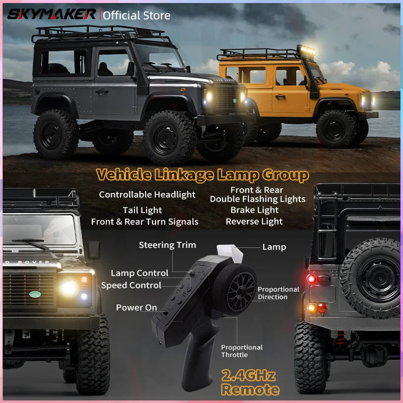 MN99S 1:12 Scale 4WD RC Rock Crawler Truck – Remote Control Off-Road Defender Car