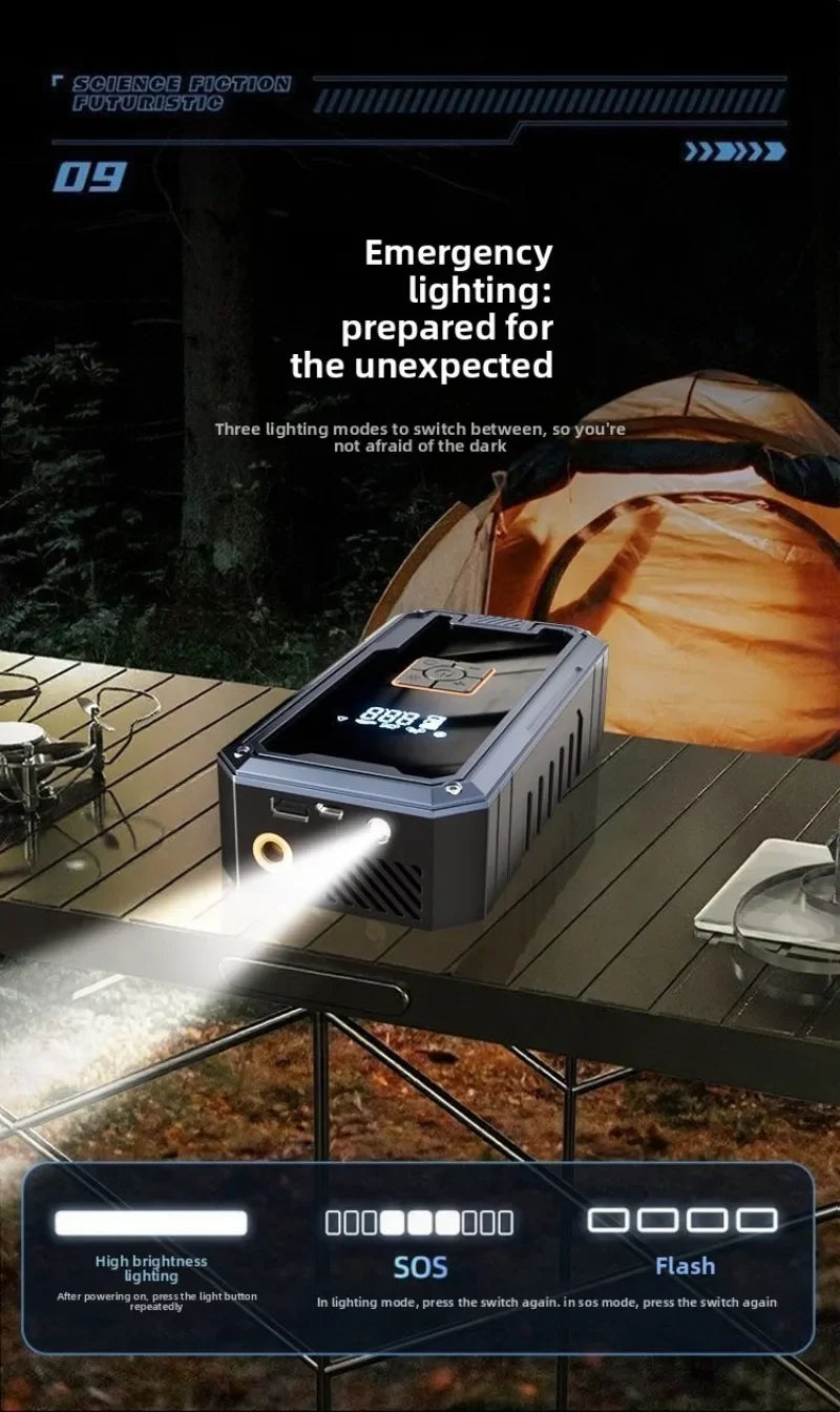 12V Car Jump Starter – USB Charging & LED Light