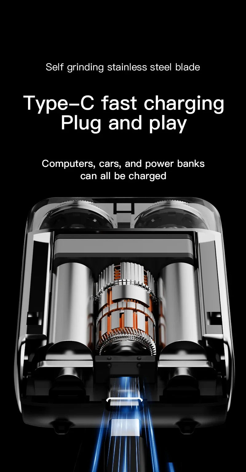 HAOYUNMA R20 Mini Electric Shaver – LED Display, Magnetic Blade, Waterproof, 120-Min Runtime