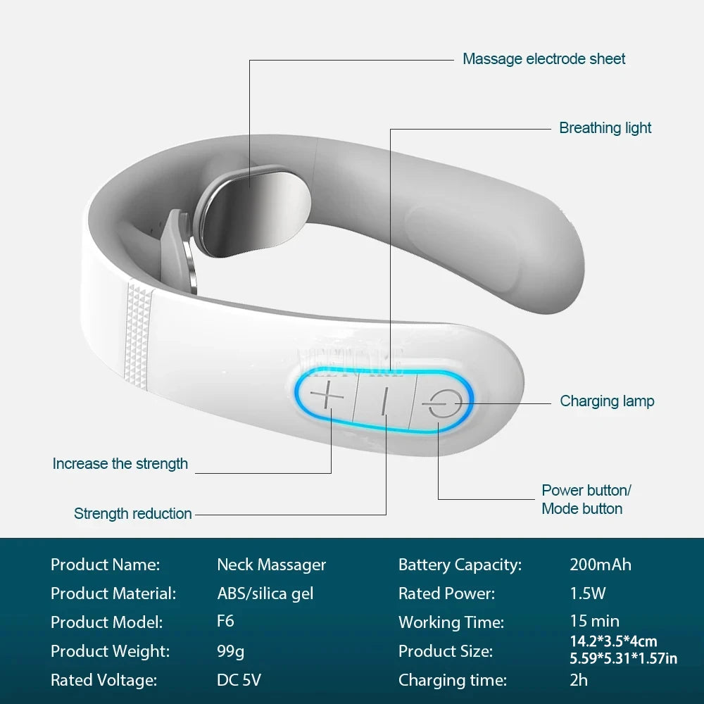 TENS Pulse Neck & Shoulder Massager – Cervical Muscle Relief with EMS & Heat