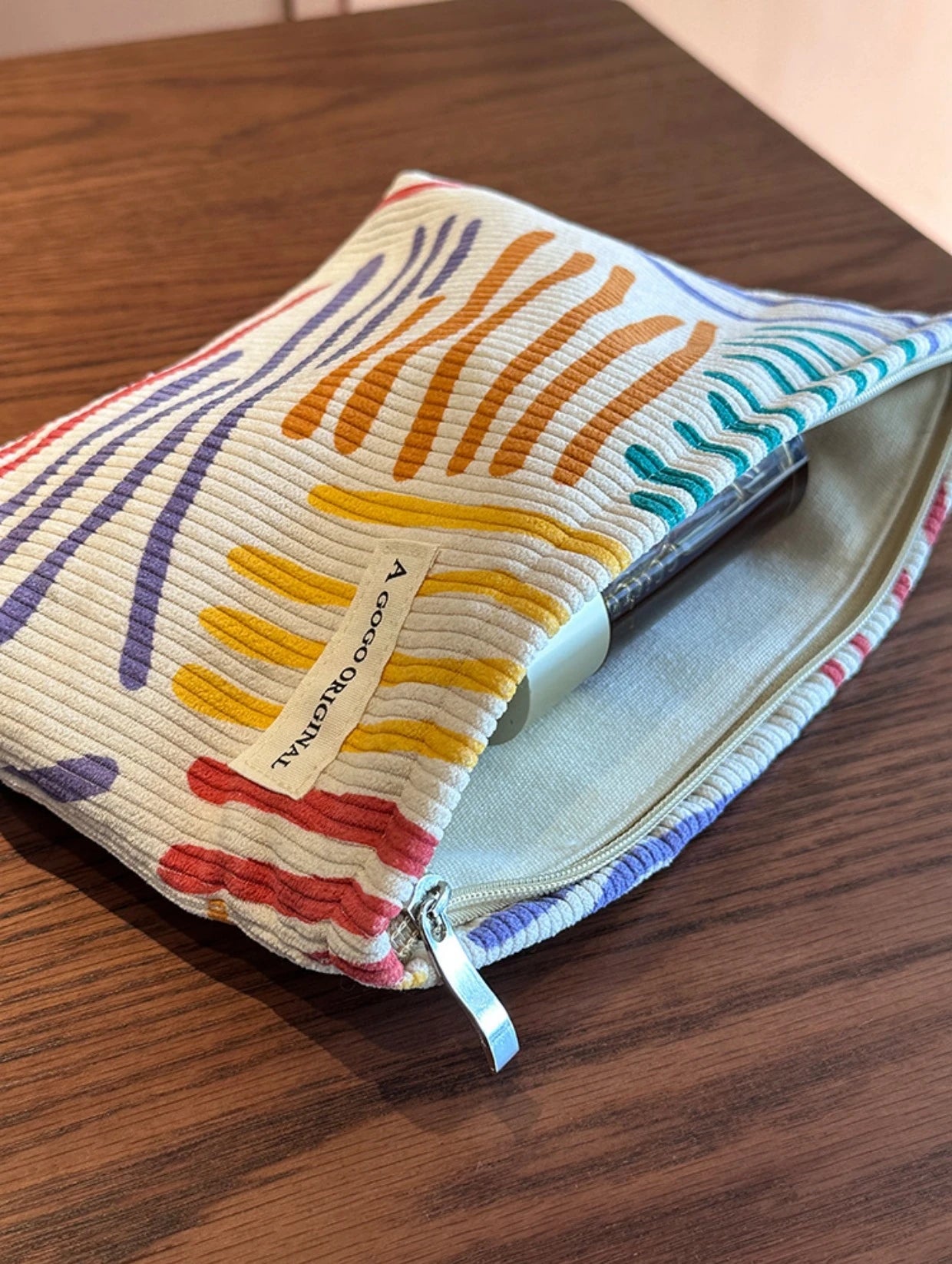Large Capacity Corduroy Travel Cosmetic Bag