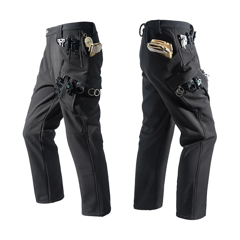 Men's Fleece Softshell Cargo Hiking Pants — Outdoor Tactical Trousers M–5XL