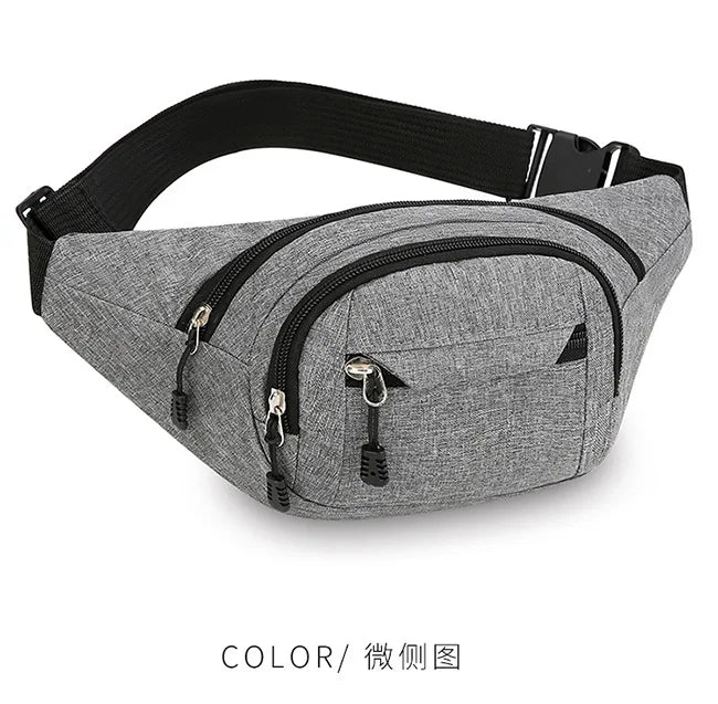 Adjustable Multi-Pocket Waist Bag – Commuter Shoulder Strap Travel Bag for Outdoor Sports