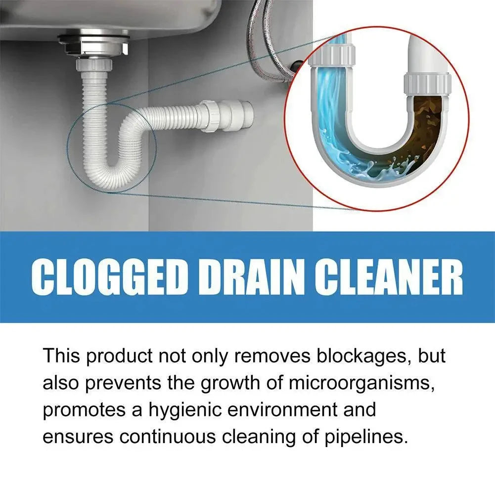 No More Blocked Drains — Powerful Pipe Unclogging Agent & Sewer Powder | Removes Odors & Blockages, 1/2/3/6 Pack Options