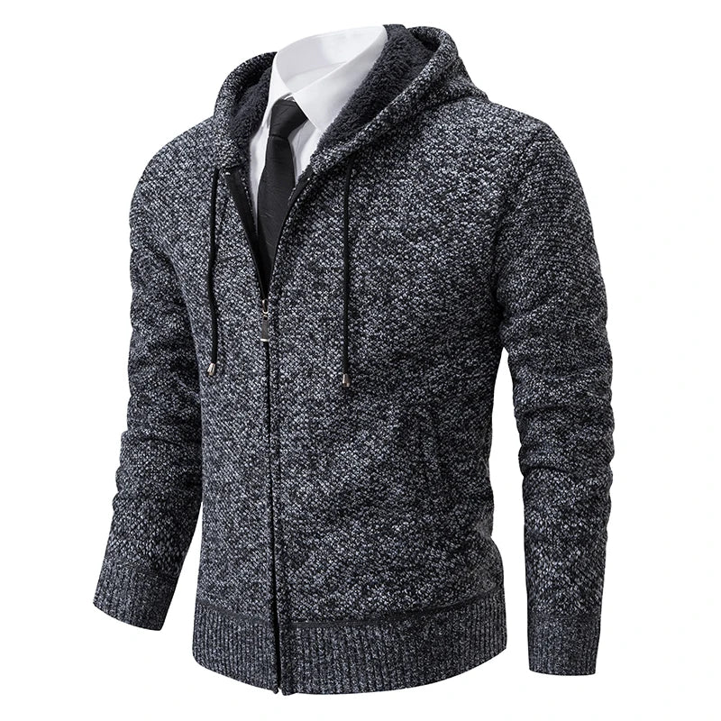 Men's Fleece Zip Cardigan Jacket — Warm Casual Layering Piece