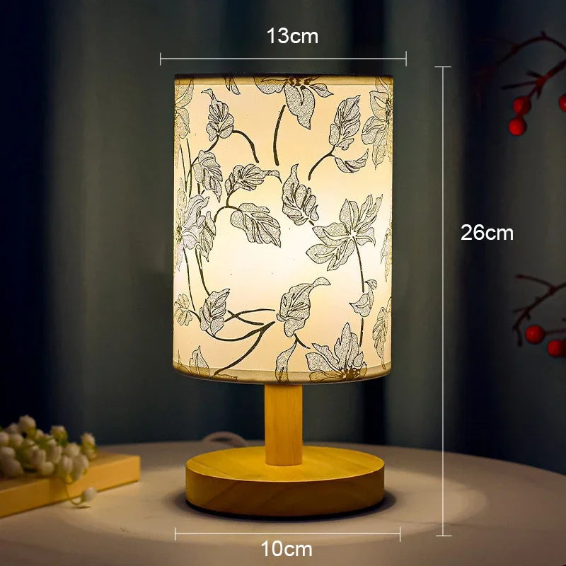 Square Table Lamp – Warm LED & Fabric Shade