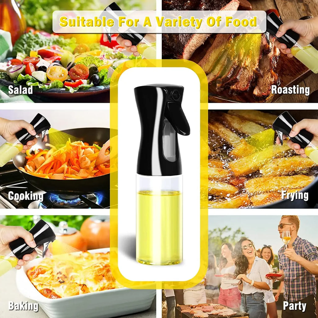 Oil Spray Bottle & Oil Brush — Dual-Use Misting Spray for Cooking & BBQ (200ml / 300ml / 500ml)