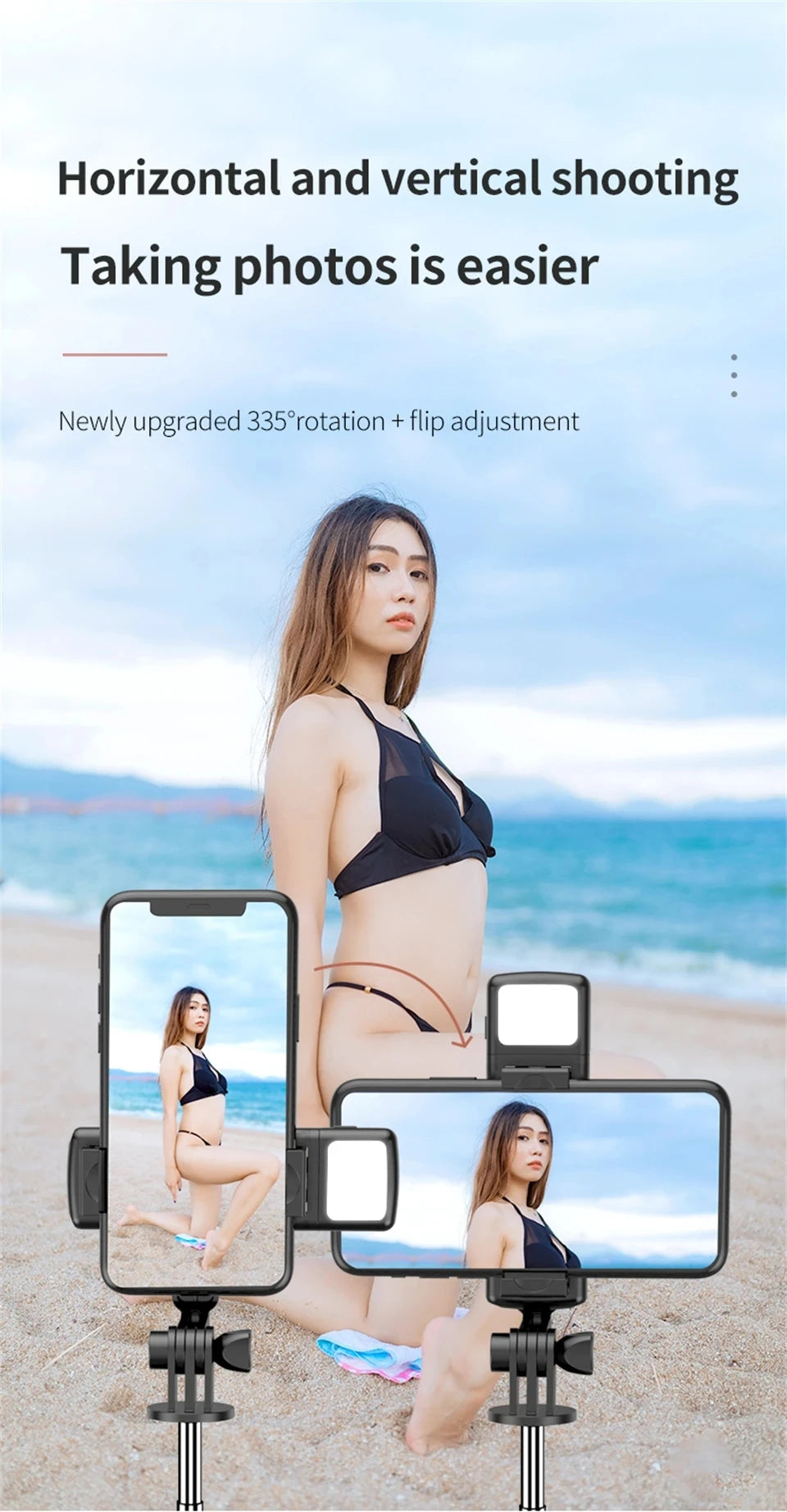 Smartphone Tripod Selfie Stick with Bluetooth Remote