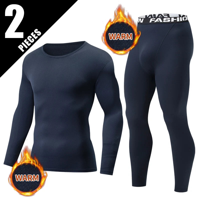Men's Slim Fit Thermal Base Layer Set – Long Sleeve Top & Pants Warm Underwear (S–3XL)