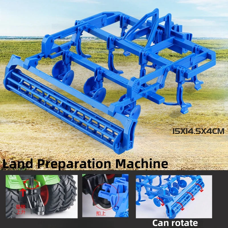 Large Scale Farm Tractor Toy Playset with Trailer & Accessories – DIY Farmer Transport Set