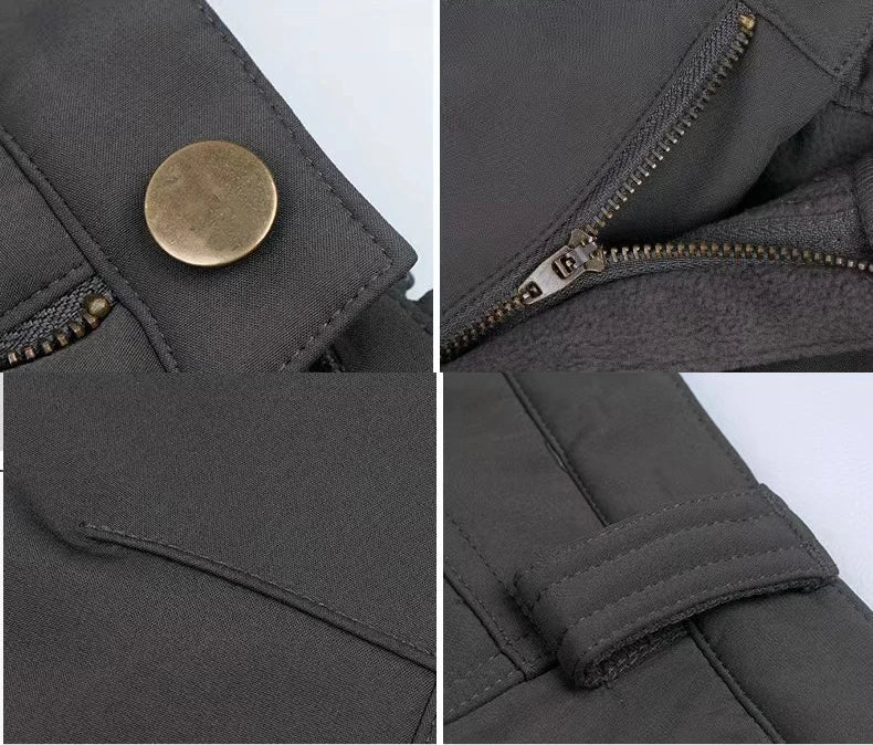 Men's Fleece Softshell Cargo Hiking Pants — Outdoor Tactical Trousers M–5XL
