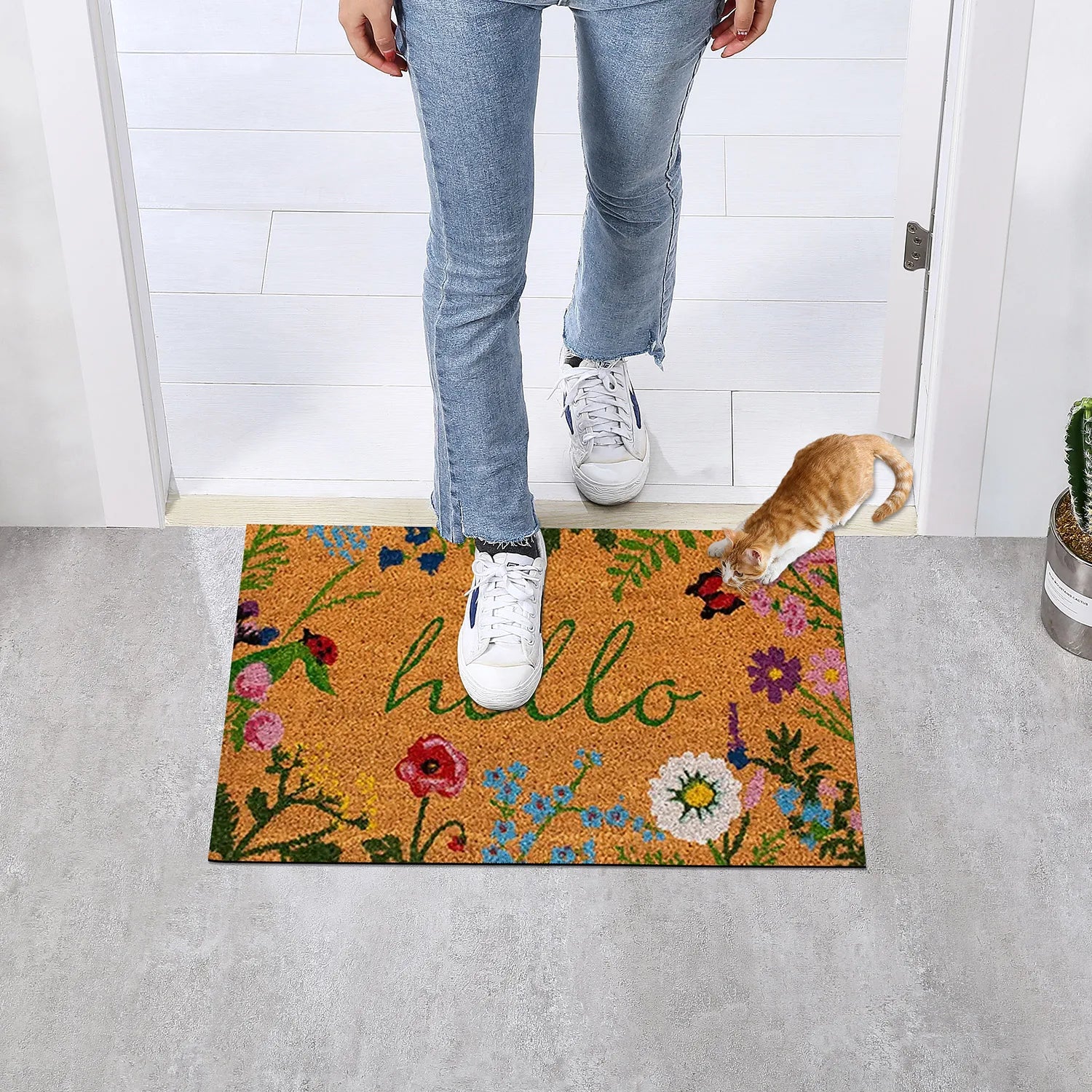 Non-Slip Welcome Doormat – Durable Machine Washable Outdoor Entrance Mat for Home & Family