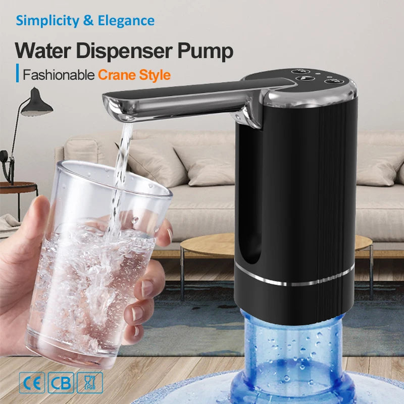 Mini Portable USB Water Dispenser Pump — Foldable Electric Bottle Pump for Home