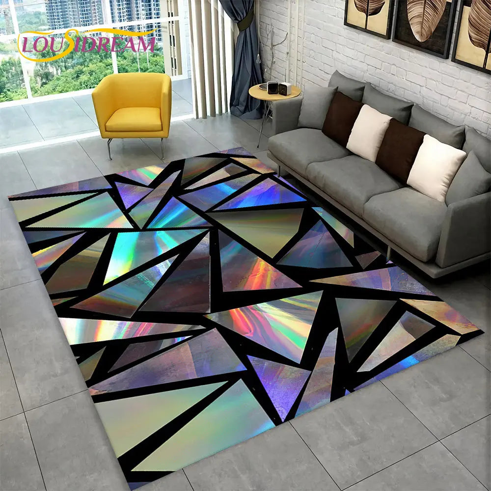 3D Geometric Illusion Area Rug – Non-Slip Modern Carpet for Living Room & Bedroom