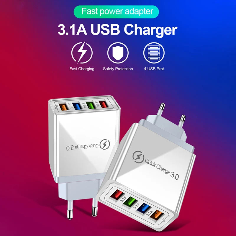 3A USB Wall Charger — Compact Fast Charging Adapter for Phone & Tablet
