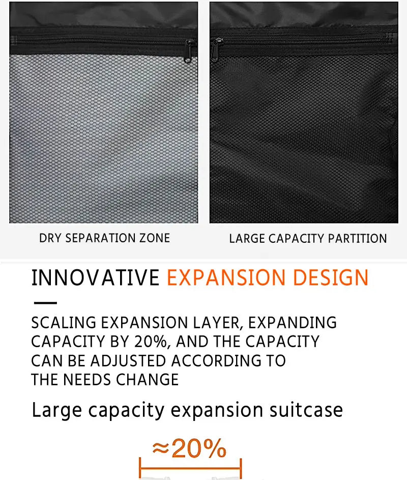 Expandable Front-Opening Suitcase – Cup Holder & Spinner Wheels