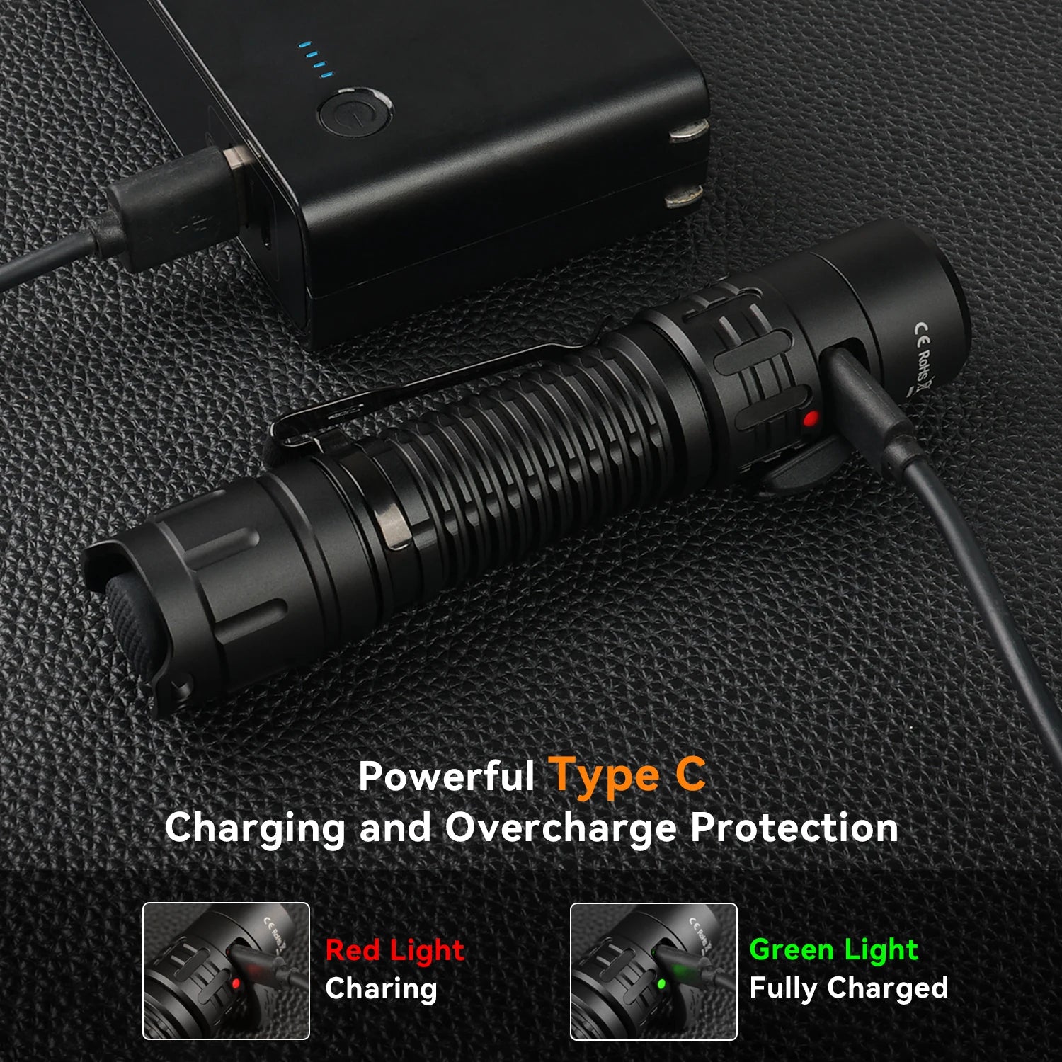 Wurkkos TD02 Tactical Flashlight – 2000 Lumens 18650 Rechargeable Battery