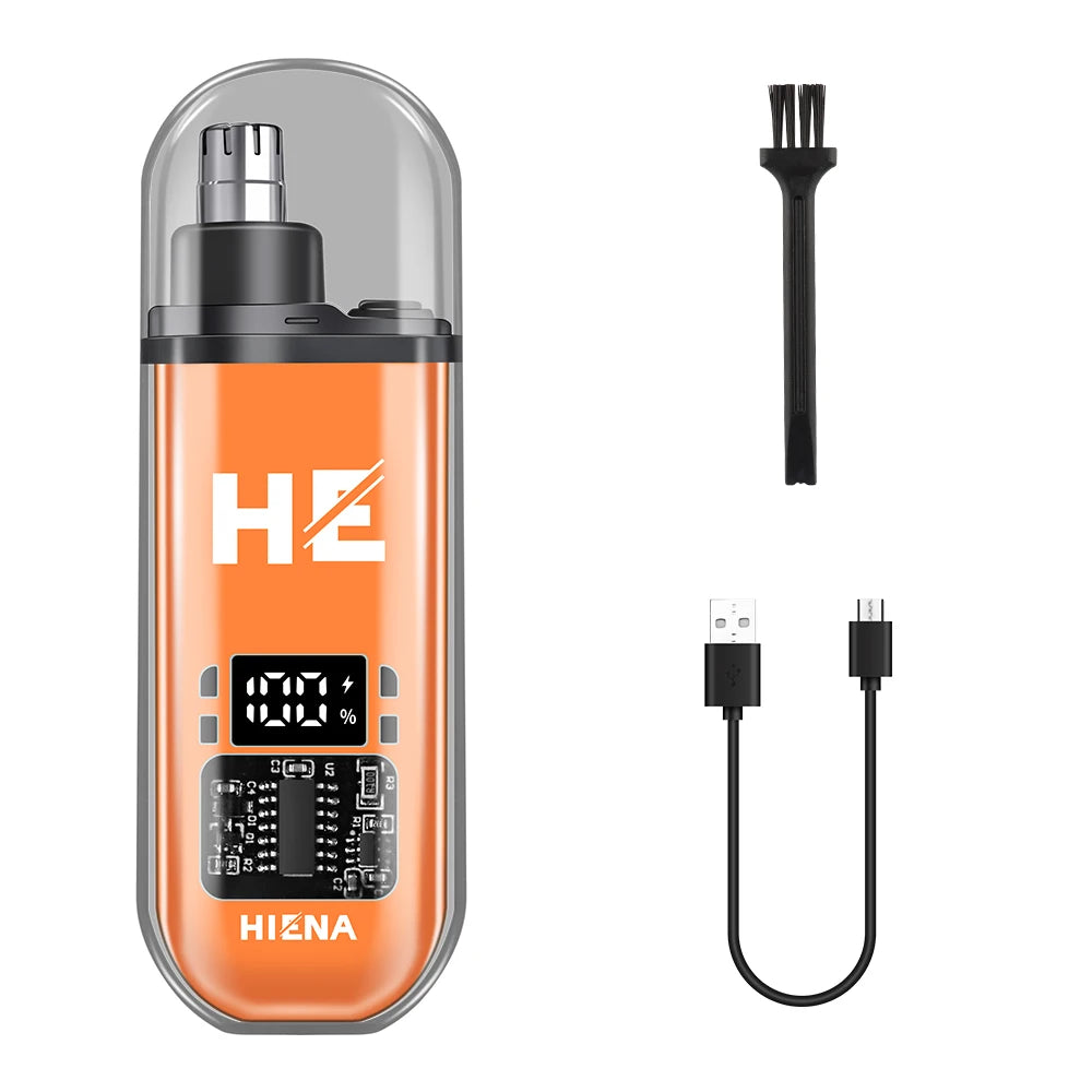 Mini Electric Nose Hair Trimmer – Rechargeable, Painless, USB-C, LED Display, Portable Pocket Size