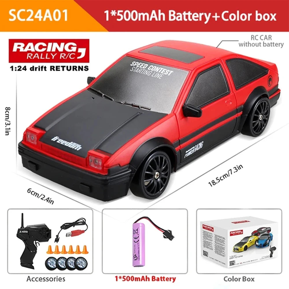 1:24 Scale 4WD RC Drift Car – 20KM/H High Speed LED Racing Vehicle