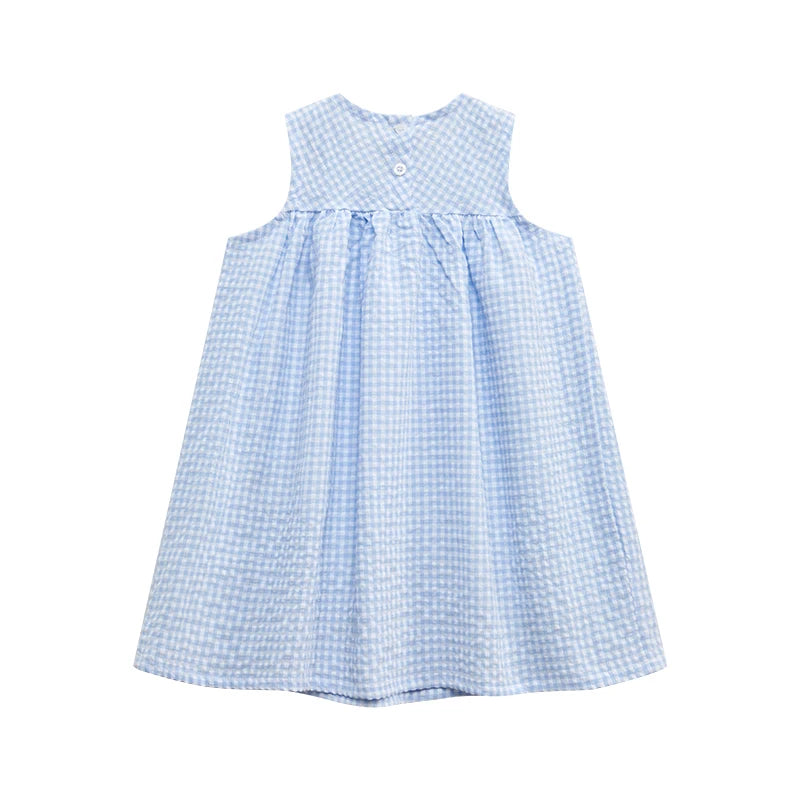 Animal Duck Applique Girls Sleeveless Dress — Summer Beach Party Dress