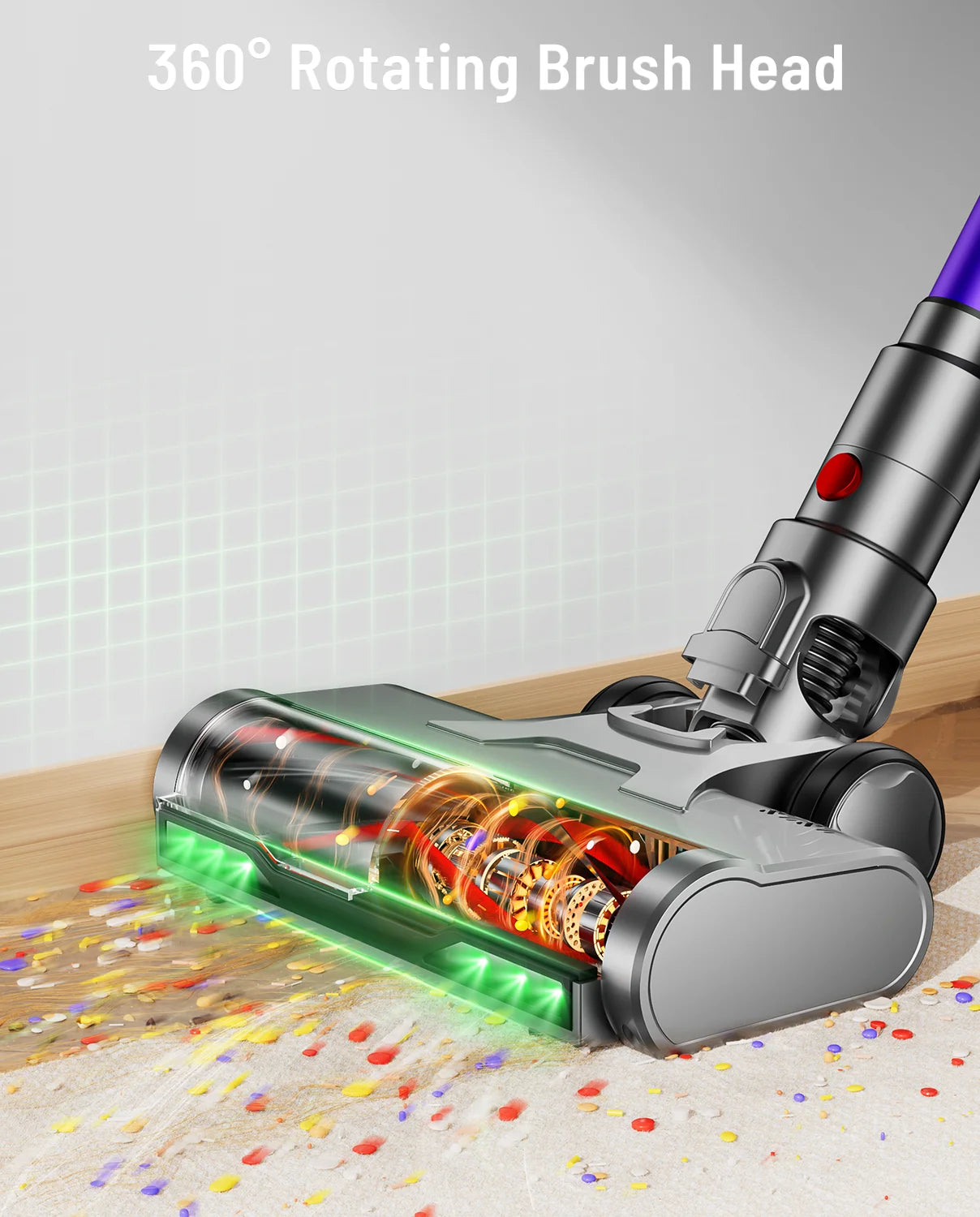VAKERR X15 Pro Cordless Vacuum Cleaner — 650W 65KPa Strong Suction, 70-Min Runtime for Pet Hair & Carpet